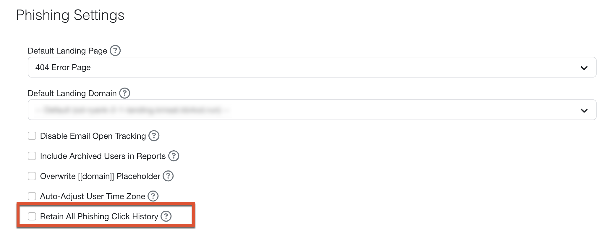 Retain Phishing Click History