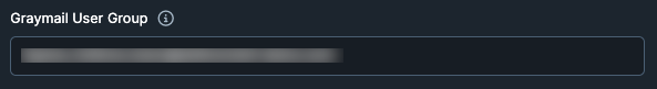 Graymail user group field on the Settings page of the Defend console