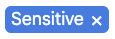 Sensitive tag example in an inbox