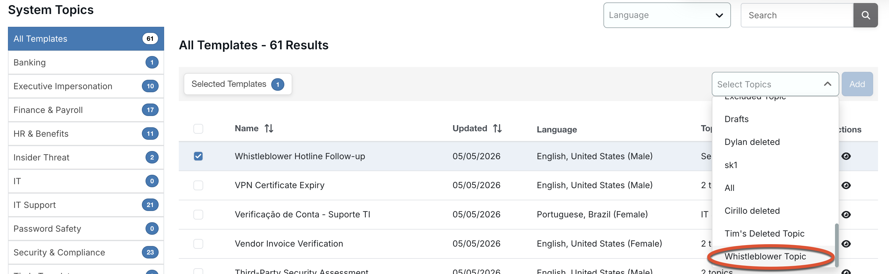 Select My Topic