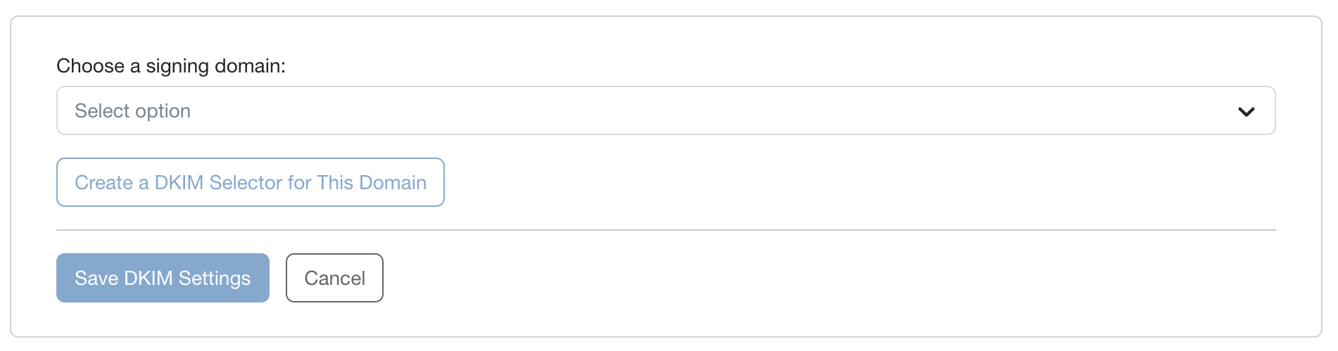 Choose signing domain