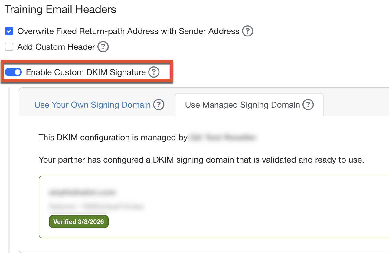 Training email header
