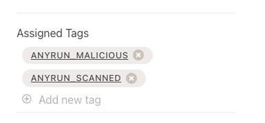 ANY.RUN assigned tags