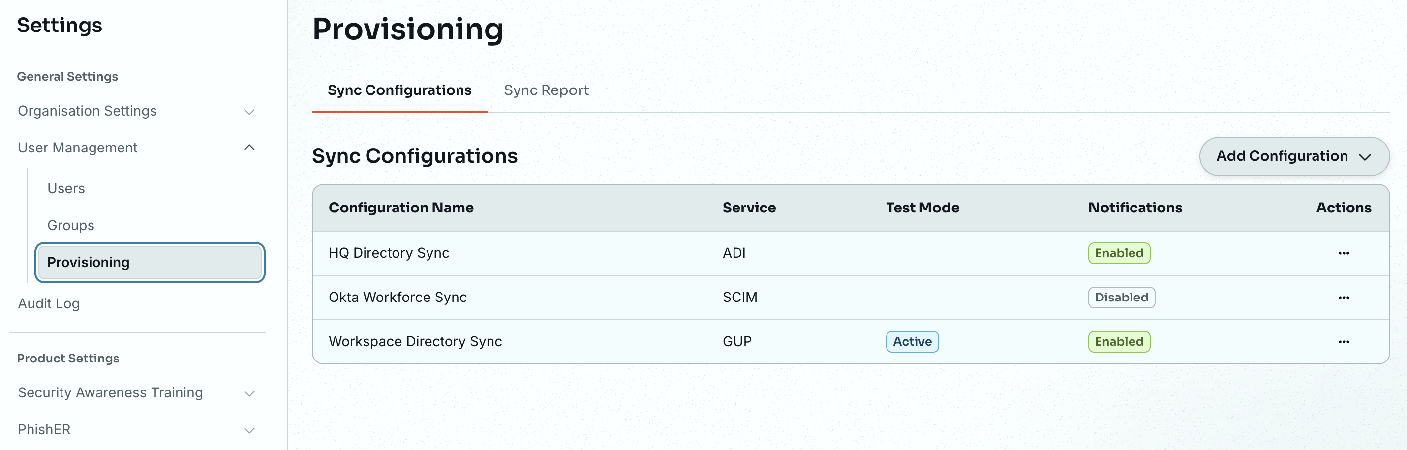 Sync Configurations